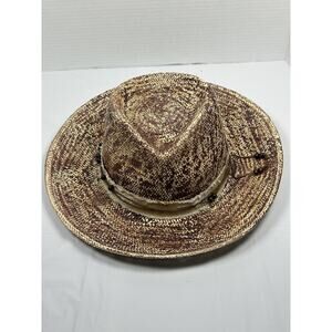 Ruediger Handmade Straw Sun Hat – Wide Brim Western Style 100% Straw Size L